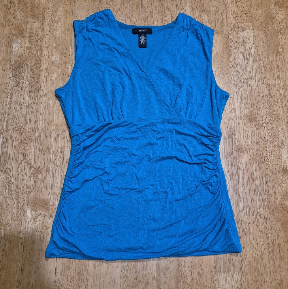 EUC Alfani Blue Sleeveless Blouse Top